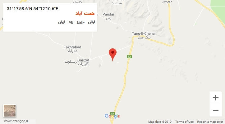 روستای همت آباد بر روی نقشه