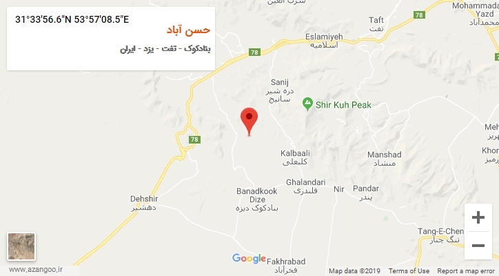 روستای حسن آباد بر روی نقشه
