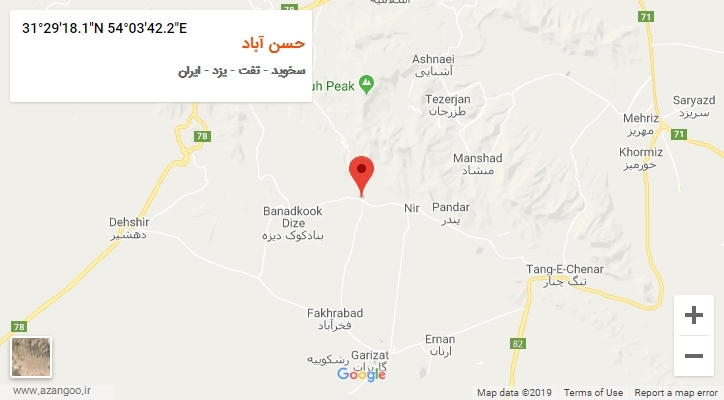 روستای حسن آباد بر روی نقشه