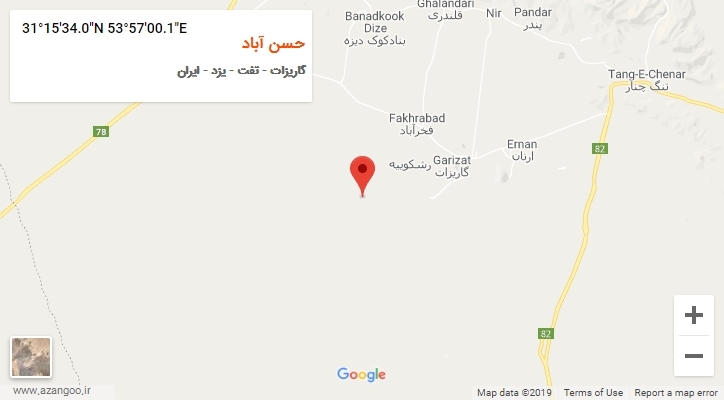 روستای حسن آباد بر روی نقشه