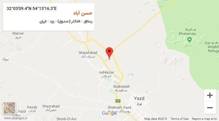 روستای حسن آباد بر روی نقشه