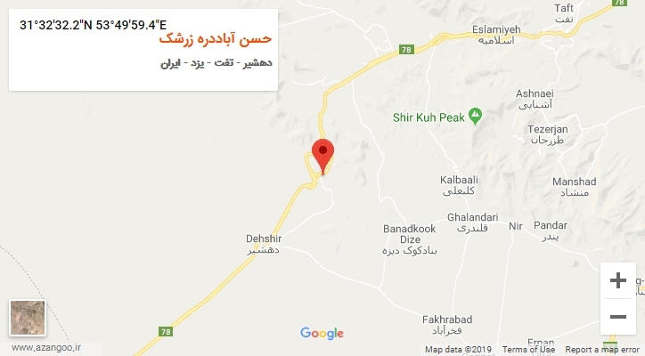 روستای حسن آباددره زرشک بر روی نقشه