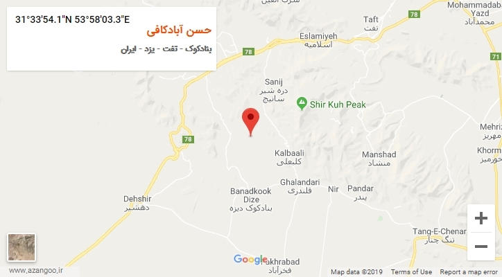 روستای حسن آبادکافی بر روی نقشه