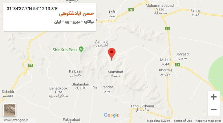 روستای حسن آبادشکوهی بر روی نقشه