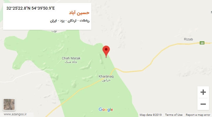 روستای حسین آباد بر روی نقشه