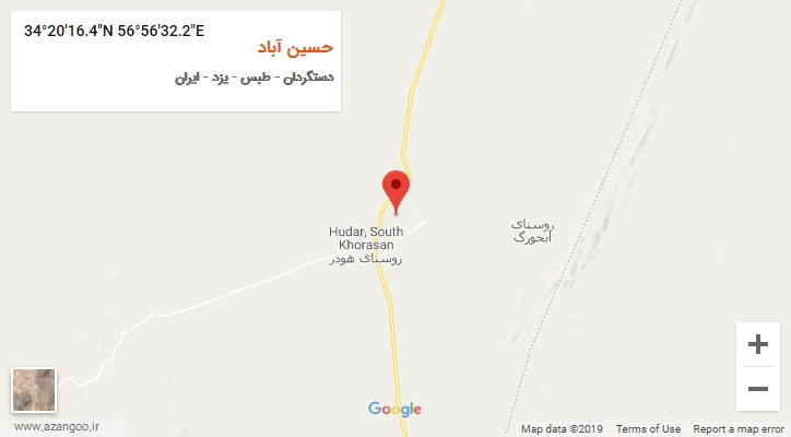 روستای حسین آباد بر روی نقشه