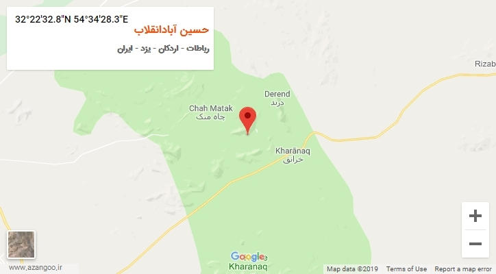 روستای حسین آبادانقلاب بر روی نقشه