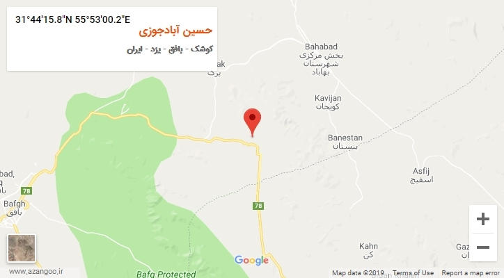 روستای حسین آبادجوزی بر روی نقشه