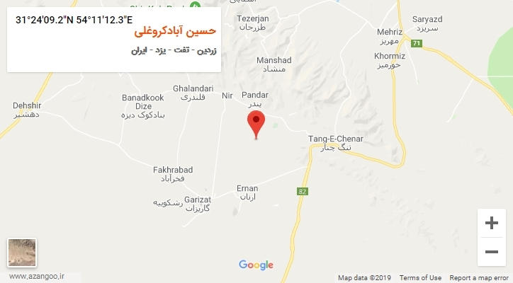 روستای حسین آبادکروغلی بر روی نقشه