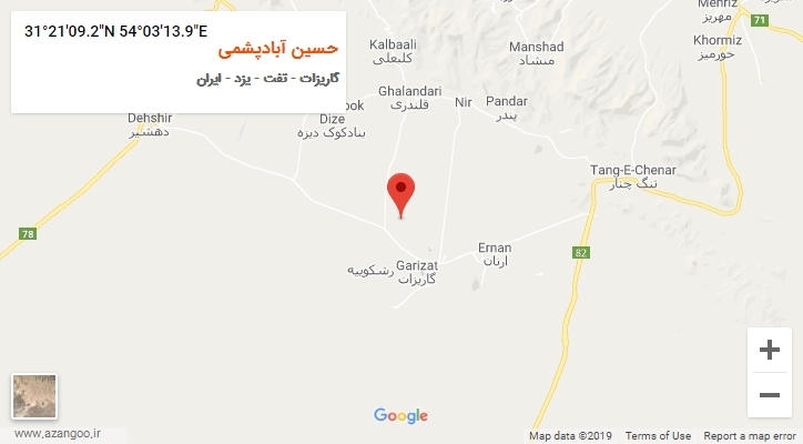 روستای حسین آبادپشمی بر روی نقشه