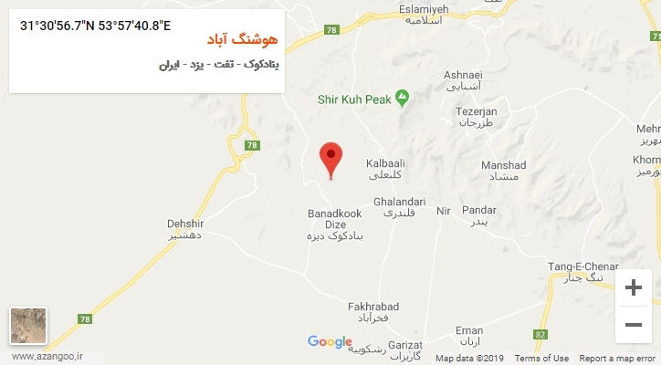 روستای هوشنگ آباد بر روی نقشه