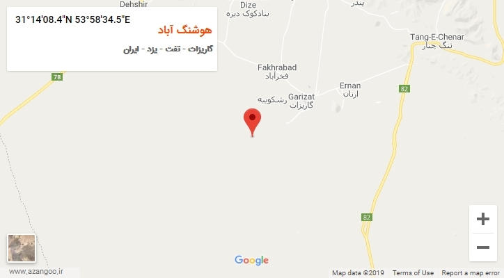 روستای هوشنگ آباد بر روی نقشه