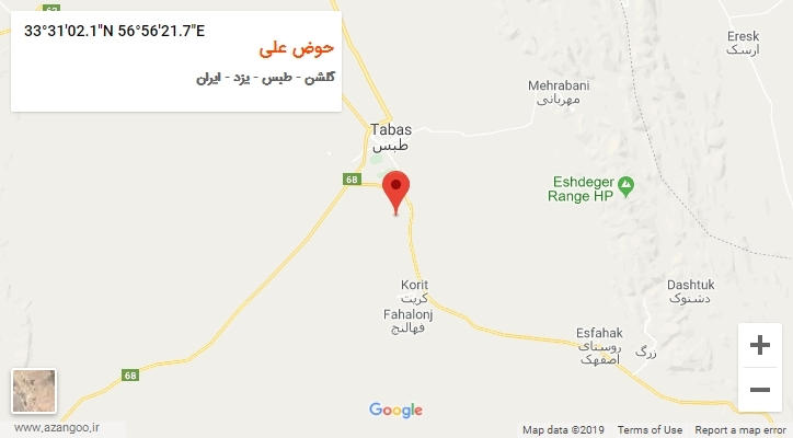 روستای حوض علی بر روی نقشه