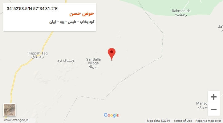 روستای حوض حسن بر روی نقشه