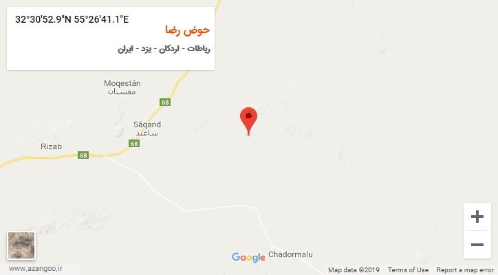 روستای حوض رضا بر روی نقشه