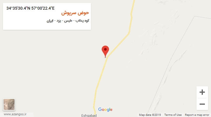 روستای حوض سرپوش بر روی نقشه