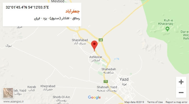روستای جعفرآباد بر روی نقشه