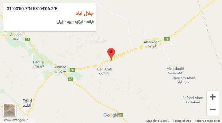 روستای جلال آباد بر روی نقشه