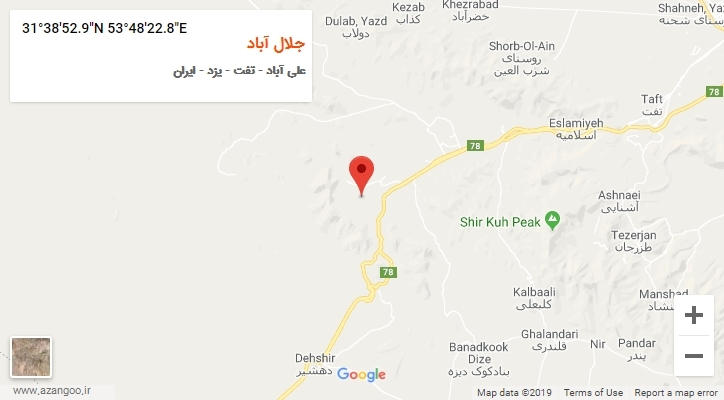 روستای جلال آباد بر روی نقشه