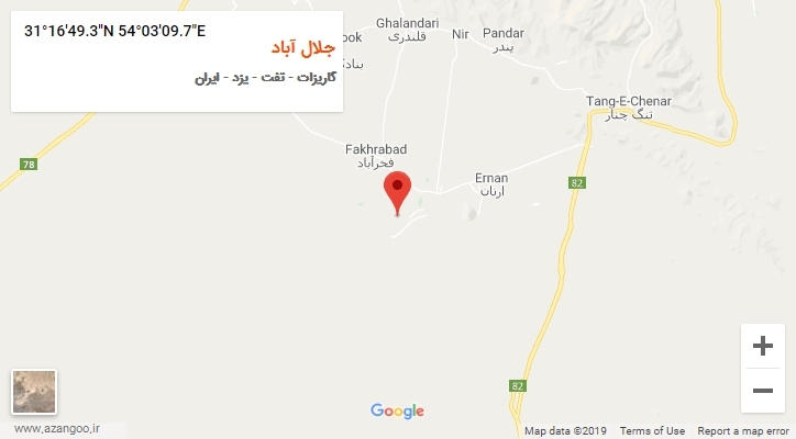 روستای جلال آباد بر روی نقشه
