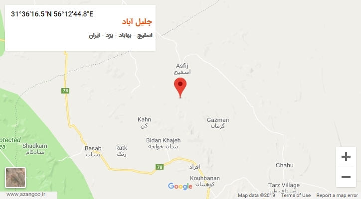 روستای جلیل آباد بر روی نقشه