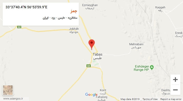 روستای جمز بر روی نقشه