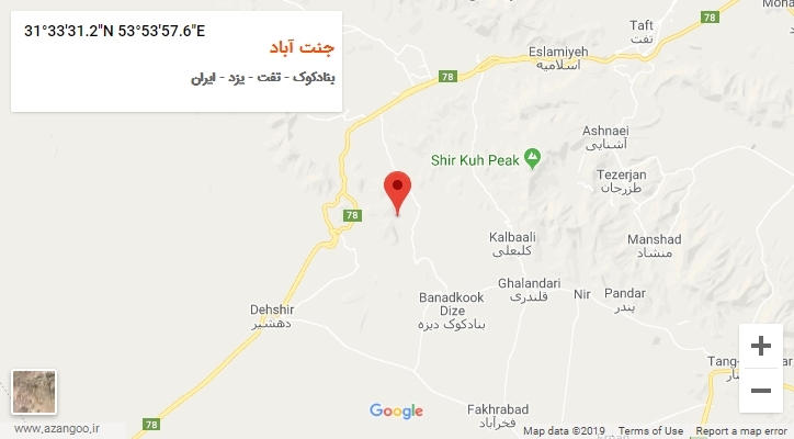 روستای جنت آباد بر روی نقشه