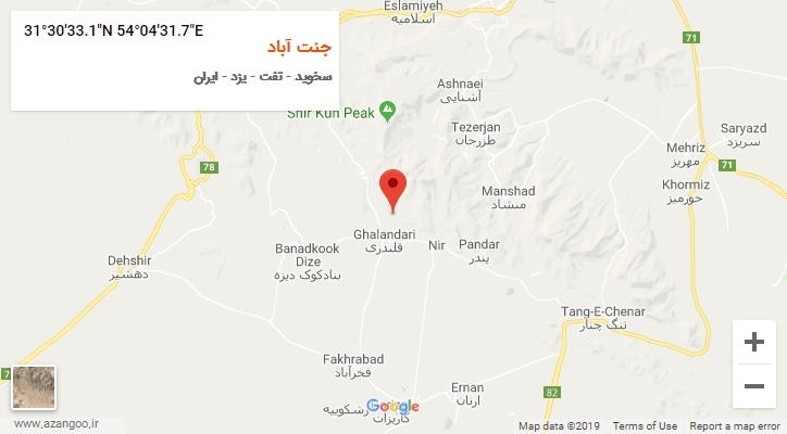 روستای جنت آباد بر روی نقشه