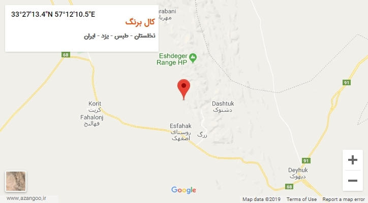 روستای کال برنگ بر روی نقشه