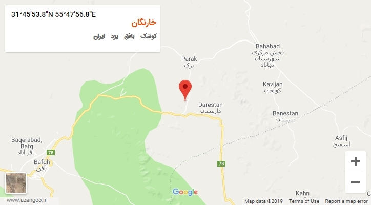 روستای خارنگان بر روی نقشه