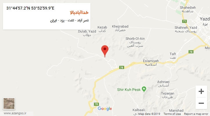 روستای خداآبادبالا بر روی نقشه