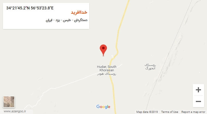 روستای خداافرید بر روی نقشه