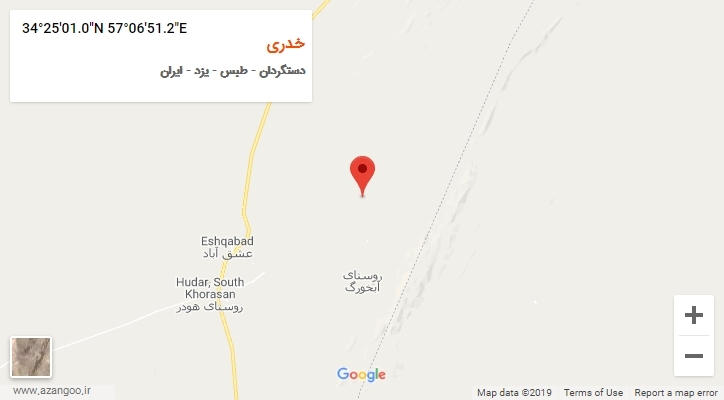 روستای خدری بر روی نقشه