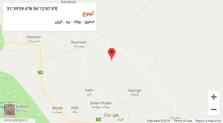 روستای کهنوج بر روی نقشه