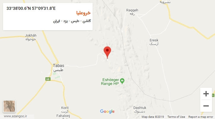 روستای خروعلیا بر روی نقشه