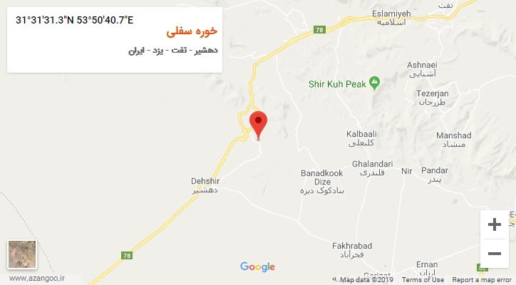 روستای خوره سفلی بر روی نقشه