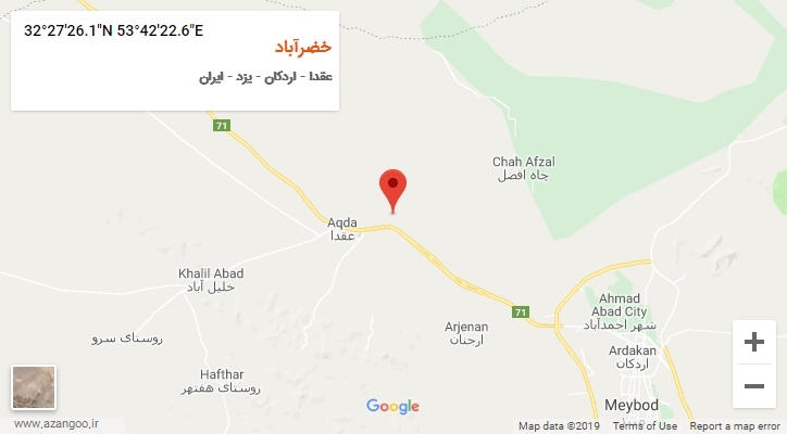 روستای خضرآباد بر روی نقشه