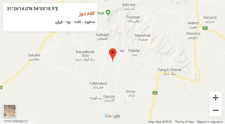 روستای کلاه دوز بر روی نقشه