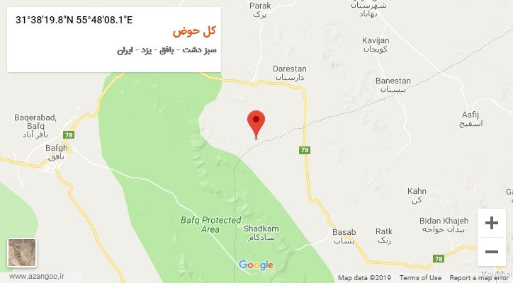 روستای کل حوض بر روی نقشه