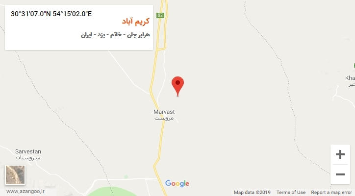 روستای کریم آباد بر روی نقشه