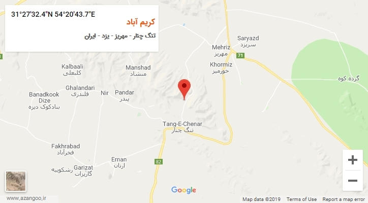 روستای کریم آباد بر روی نقشه