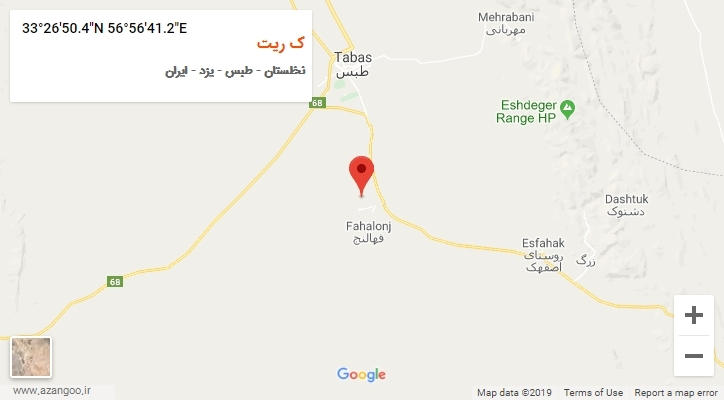 روستای ک ریت بر روی نقشه