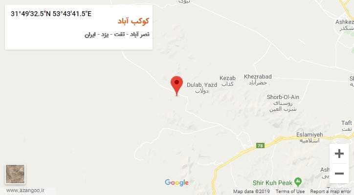 روستای کوکب آباد بر روی نقشه