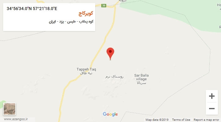 روستای کویرکاج بر روی نقشه