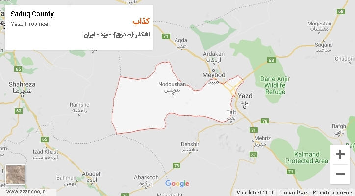 دهستان کذاب بر روی نقشه