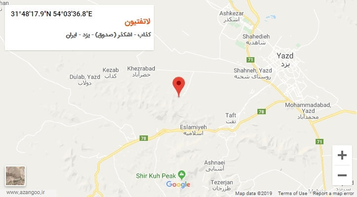 روستای لاتفتیون بر روی نقشه