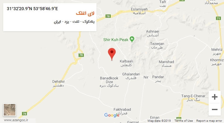 روستای لای اغلک بر روی نقشه