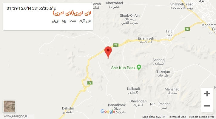 روستای لای اوری(لای ادری) بر روی نقشه