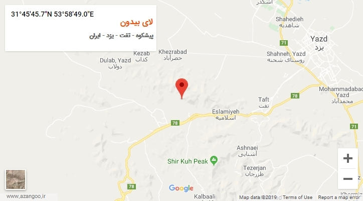 روستای لای بیدون بر روی نقشه