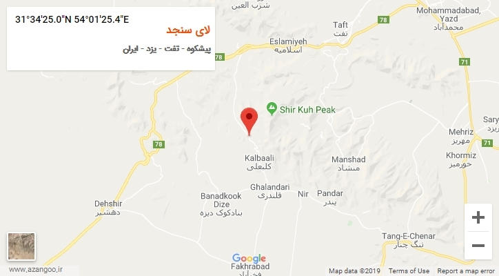 روستای لای سنجد بر روی نقشه